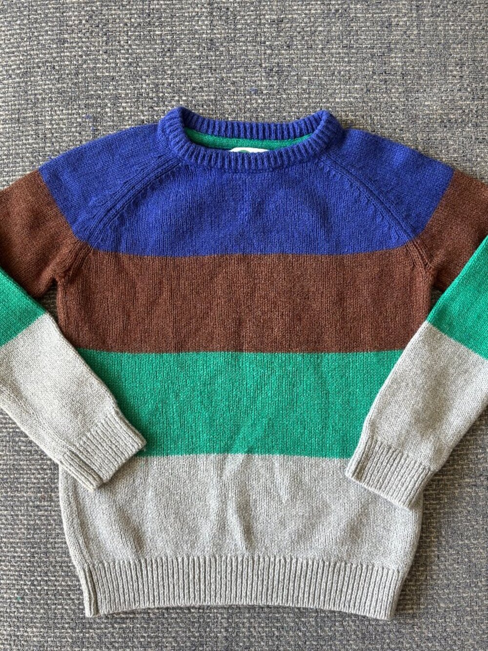 Boden Boys Colorblock Sweater Cotton Wool Blend Size 7-8 Knit Pullover